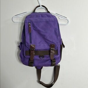 Purple Canvas Sling Backpack